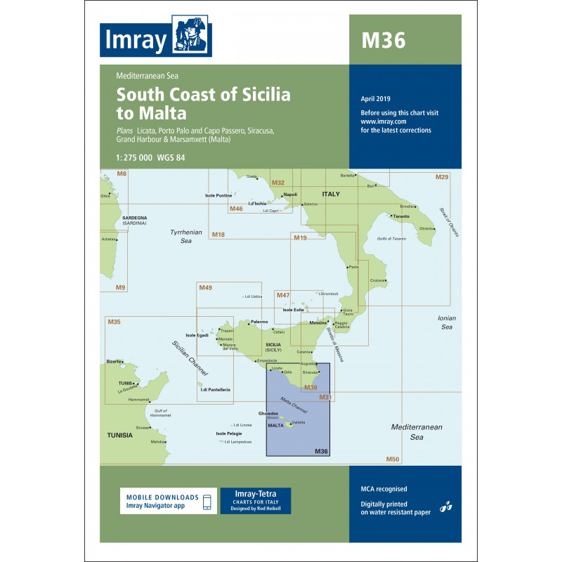 Imray M36 South Coast of Sicilia to Malta
