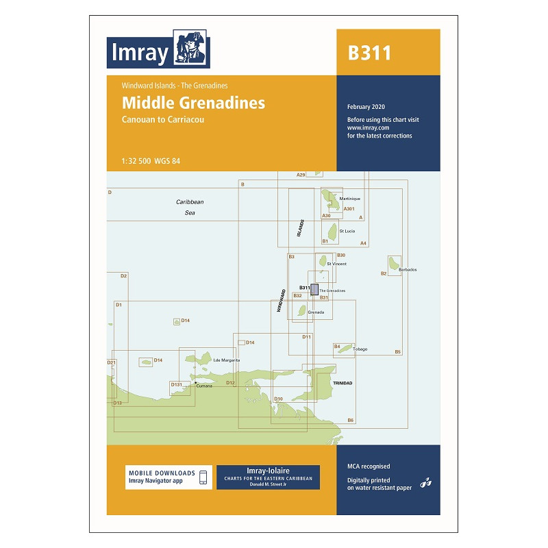Imray B311 Middle Grenadines